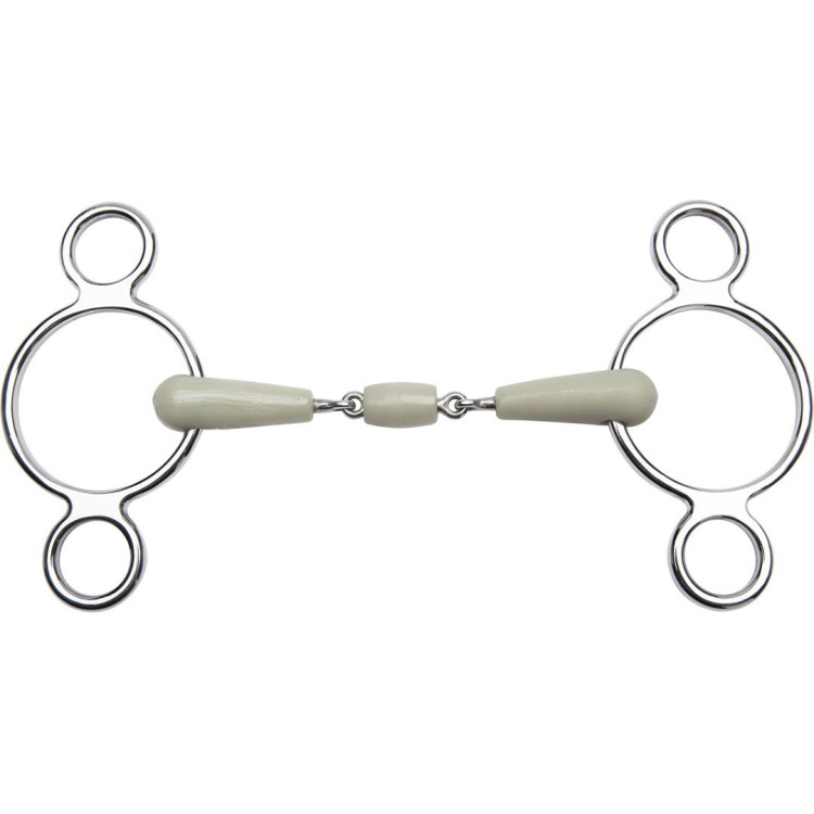 Verstelbaar bit Feeling 3 ringen flexi dubbel gebroken Verstelbaar bit Feeling 3 ringen flexi dubbel gebroken