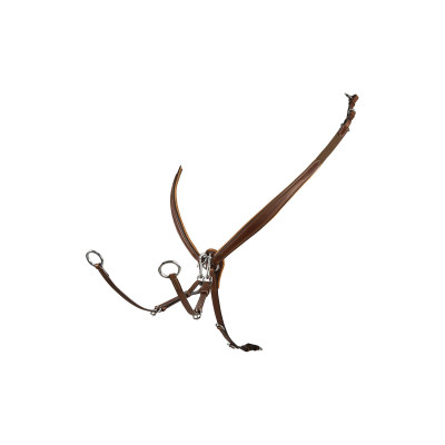 Collier de chasse obstacle en cuir Equestro Cognac