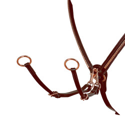 Borsttuig met clincher en vork van roségouden leer Equestro Borsttuig met clincher en vork van roségouden leer Equestro