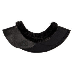 Klokken van ecologisch leer met synthetisch schapenwol en klittenbandsluiting Acavallo Zwart