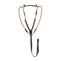 Kalfsleren en nylon chambon van Italiaans Acavallo Donkerbruin