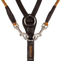 Kalfsleren en nylon chambon van Italiaans Acavallo Donkerbruin