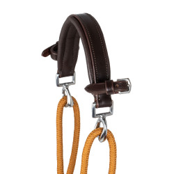 Kalfsleren en nylon chambon van Italiaans Acavallo Donkerbruin