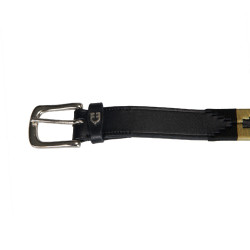 Leren riem met zuidwestmotief Equestro Zwart / beige / zwart