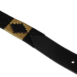 Leren riem met zuidwestmotief Equestro Zwart / beige / zwart