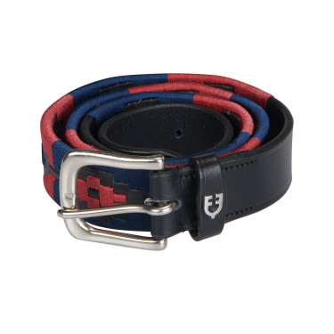 Leren riem met zuidwestmotief Equestro Zwart / blauw / bordeaux Multicolor