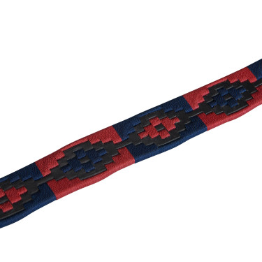 Leren riem met zuidwestmotief Equestro Zwart / blauw / bordeaux Multicolor