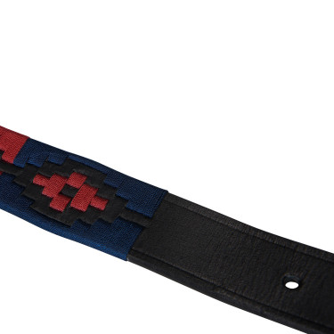 Leren riem met zuidwestmotief Equestro Zwart / blauw / bordeaux Multicolor