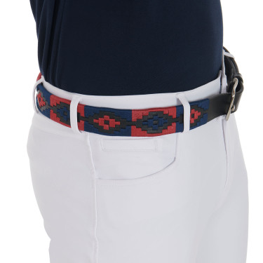 Leren riem met zuidwestmotief Equestro Zwart / blauw / bordeaux Multicolor