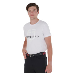 Leren riem met geometrisch patroon Equestro Zwart / blauw / bordeaux Multicolor