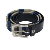 Leren riem met geometrisch patroon Equestro Noir / marine / gris