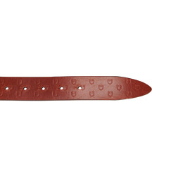 Leren riem met logo en Equestro logogesp. Goud / cognac Bruin