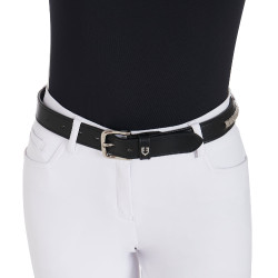 Leren riem met zilverkleurige studs Equestro Zwart / zilver