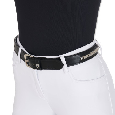 Leren riem met zilverkleurige studs Equestro Zwart / zilver