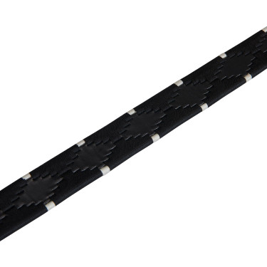 Leren riem met zwarte en witte borduursels Equestro Zwart