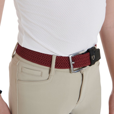 Ceinture élastique enfant avec motif croisé Equestro Bordeaux Ceinture élastique enfant avec motif croisé Equestro Bordeaux