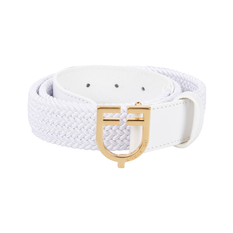 Elastische leren riem met Equestro-logogesp