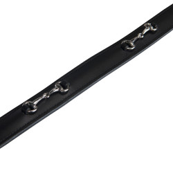 Engelse leren riem met eggbutt Equestro Zwart / zilver