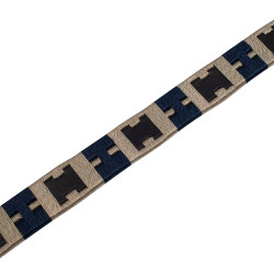 Engelse riem met contrasterend borduursel Equestro Zwart