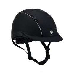 Phantom-helm met frontaal logo en leren inzetstukken van Equestro Phantom-helm met frontaal logo en leren inzetstukken van Equestro