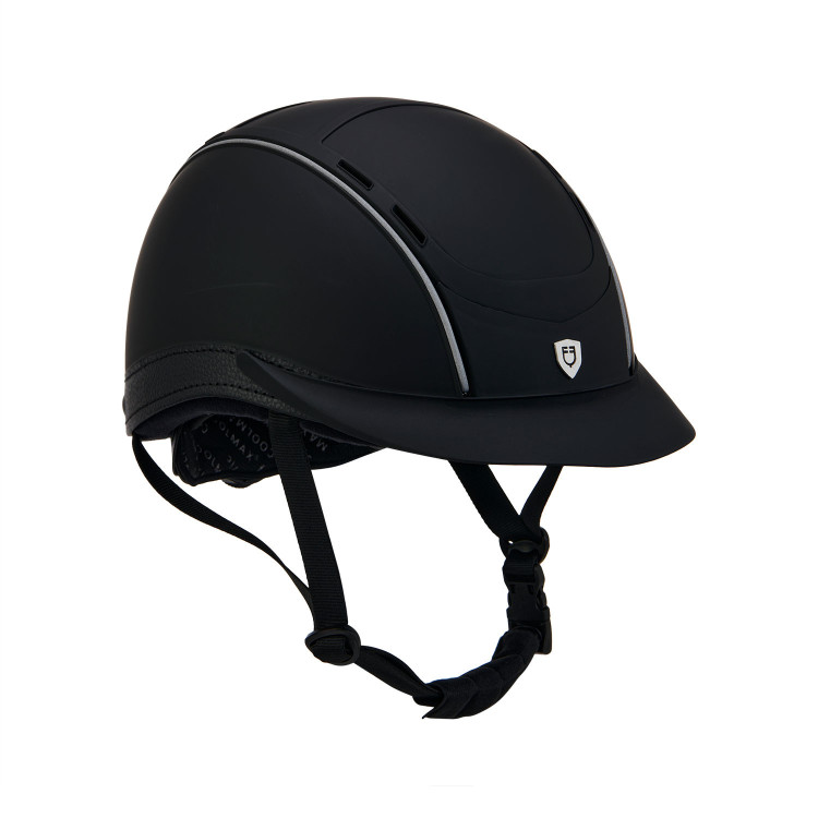 Phantom-helm met frontaal logo en leren inzetstukken van Equestro Phantom-helm met frontaal logo en leren inzetstukken van Equestro