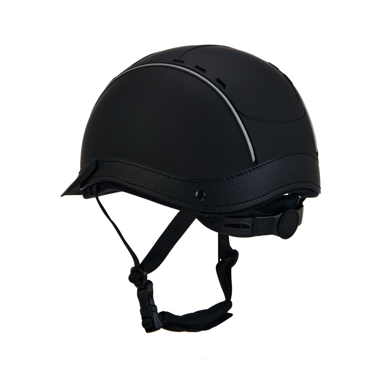 Phantom-helm met frontaal logo en leren inzetstukken van Equestro Phantom-helm met frontaal logo en leren inzetstukken van Equestro