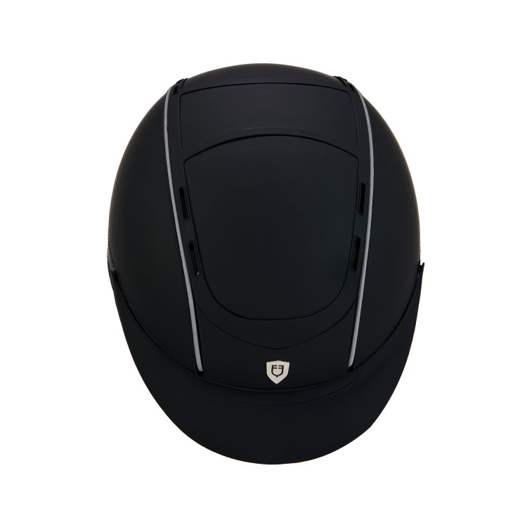 Phantom-helm met frontaal logo en leren inzetstukken van Equestro Phantom-helm met frontaal logo en leren inzetstukken van Equestro