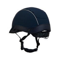 Phantom-helm met frontaal logo en leren inzetstukken van Equestro Marine Marineblauw