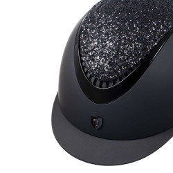Dameshelm Galaxy met smalle vizier en strass Equestro Zwart / glanzend zwart