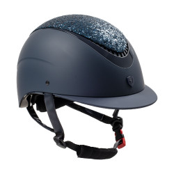 Dameshelm Galaxy met smalle vizier en strass Equestro Marine / glanzend marine Blauw