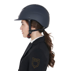 Dameshelm Galaxy met smalle vizier en strass Equestro Marine / glanzend marine Blauw