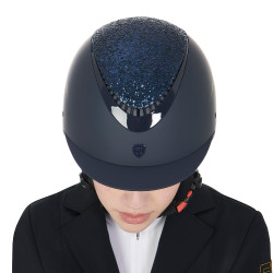 Dameshelm Galaxy met smalle vizier en strass Equestro Marine / glanzend marine Blauw