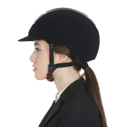 Ultralichte fluwelen helm met strass Eclipse Equestro Zwart / zilver