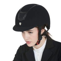 Eclipse fluwelen unie helm (3 vullingen) Equestro Zwart / zwart