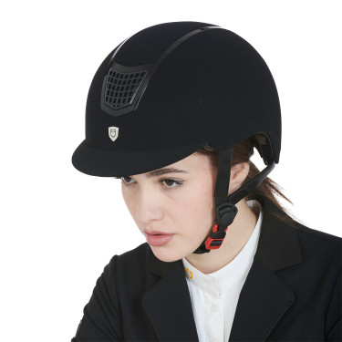 Eclipse fluwelen unie helm (3 vullingen) Equestro Zwart / zwart