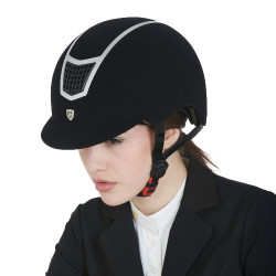 Eclipse fluwelen unie helm (3 vullingen) Equestro Zwart / zilver Eclipse fluwelen unie helm (3 vullingen) Equestro Zwart / zilver