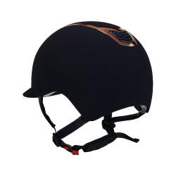 Eclipse fluwelen unie helm (3 vullingen) Equestro Marine / roségoud Marineblauw