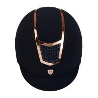 Eclipse fluwelen unie helm (3 vullingen) Equestro Marine / roségoud Marineblauw