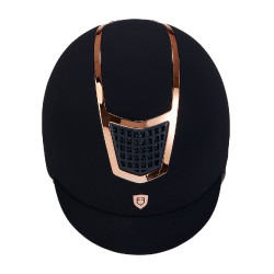 Eclipse fluwelen unie helm (3 vullingen) Equestro Marine / roségoud Marineblauw