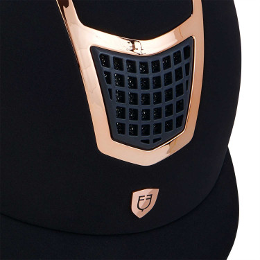 Eclipse fluwelen unie helm (3 vullingen) Equestro Marine / roségoud Marineblauw