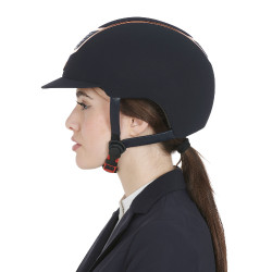 Eclipse fluwelen unie helm (3 vullingen) Equestro Marine / roségoud Marineblauw