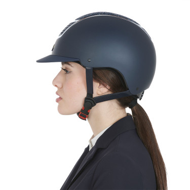 Eclipse-helm met strass Equestro Marine / zilver Blauw
