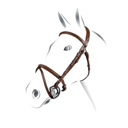 Leren springteugel Engels Equestro Cognac Bruin