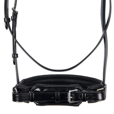 Leren dressuurhoofdstel Dressage Equestro Zwart