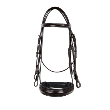 Leren dressuurhoofdstel Dressage Equestro Donkerbruin
