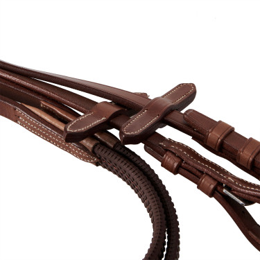 Hoofdstel met Mexicaanse neusriem en synthetisch schapenvacht Equestro Hoofdstel met Mexicaanse neusriem en synthetisch schapenvacht Equestro
