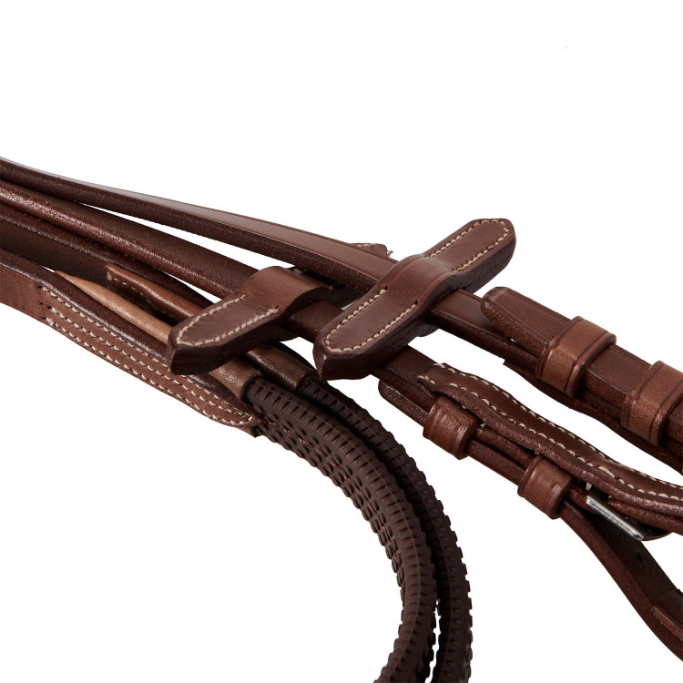 Hoofdstel met Mexicaanse neusriem en synthetisch schapenvacht Equestro Hoofdstel met Mexicaanse neusriem en synthetisch schapenvacht Equestro