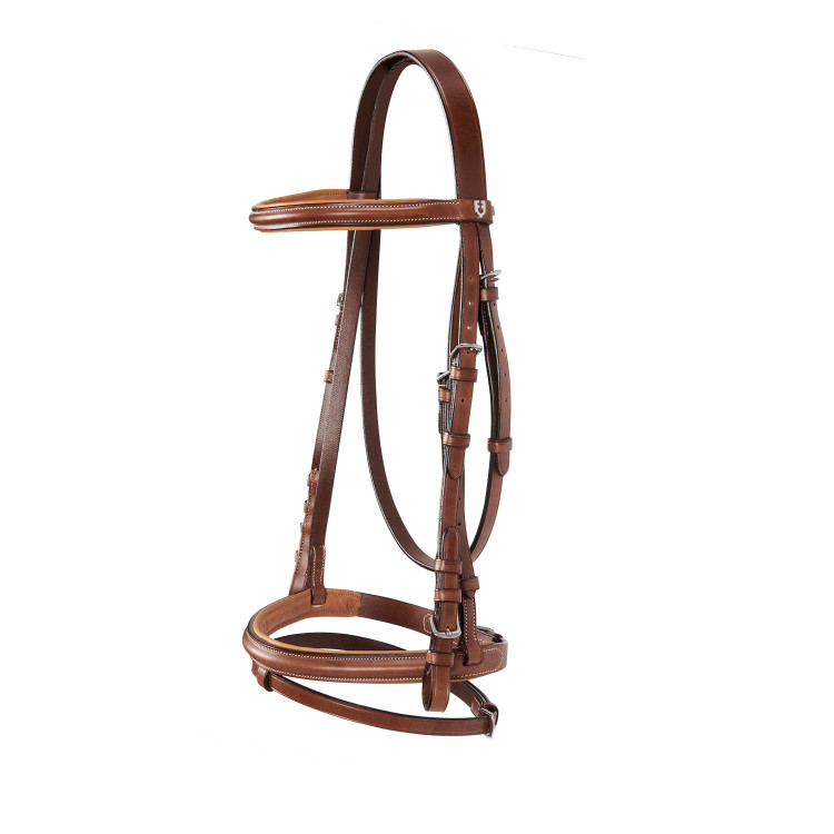 Engelse lederen hoofdstel met contrasterende stiksels Stitched Equestro Engelse lederen hoofdstel met contrasterende stiksels Stitched Equestro