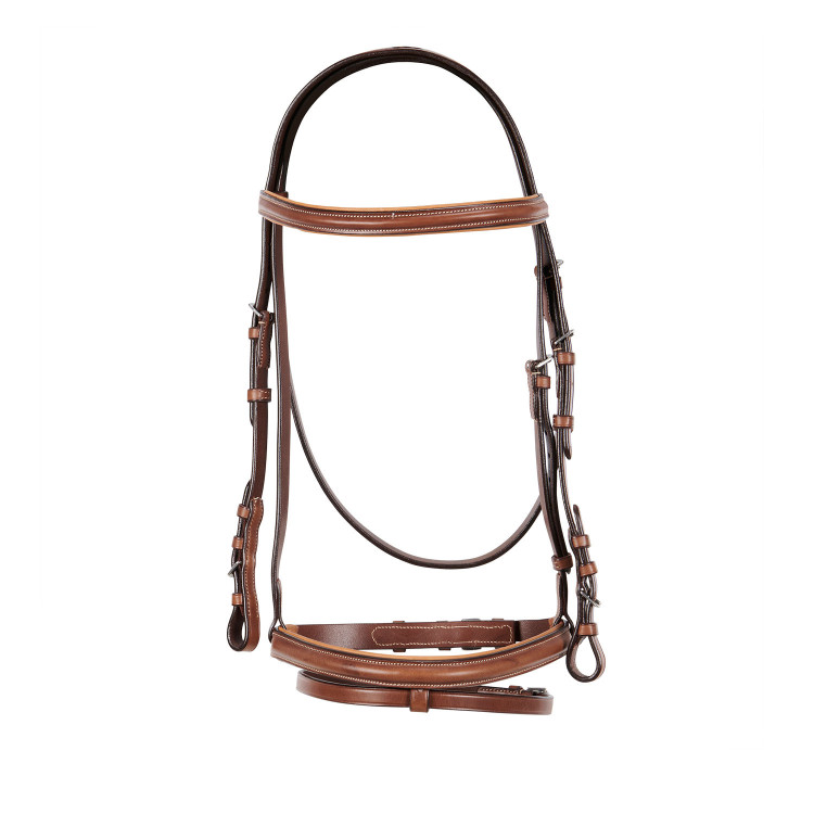 Engelse lederen hoofdstel met contrasterende stiksels Stitched Equestro Engelse lederen hoofdstel met contrasterende stiksels Stitched Equestro