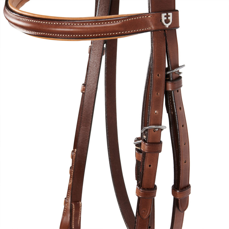 Engelse lederen hoofdstel met contrasterende stiksels Stitched Equestro Engelse lederen hoofdstel met contrasterende stiksels Stitched Equestro